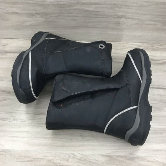 Lands End Boots Youth 5 Black Snow Winter Hook and Loop - Picture 8 of 13